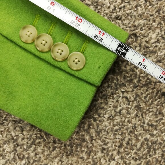 Vintage 2005 J Crew Topcoat Overcoat Wool Green Long Womens Size 4 - Picture 12 of 14